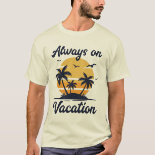 Immer im Urlaub Palmenbaum Sonnenuntergang Strandl T-Shirt