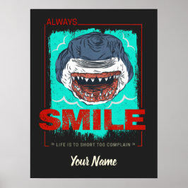 Immer lächeln lustigen Hai nur für ein Mädchen, di Poster