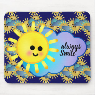 Immer lächeln Niedliche Sonnenschein Kawaii Motiv Mousepad