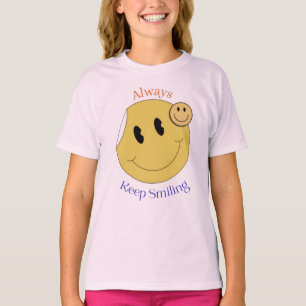 Immer lächeln 😊 Süßes positives Zitat Design T-Shirt