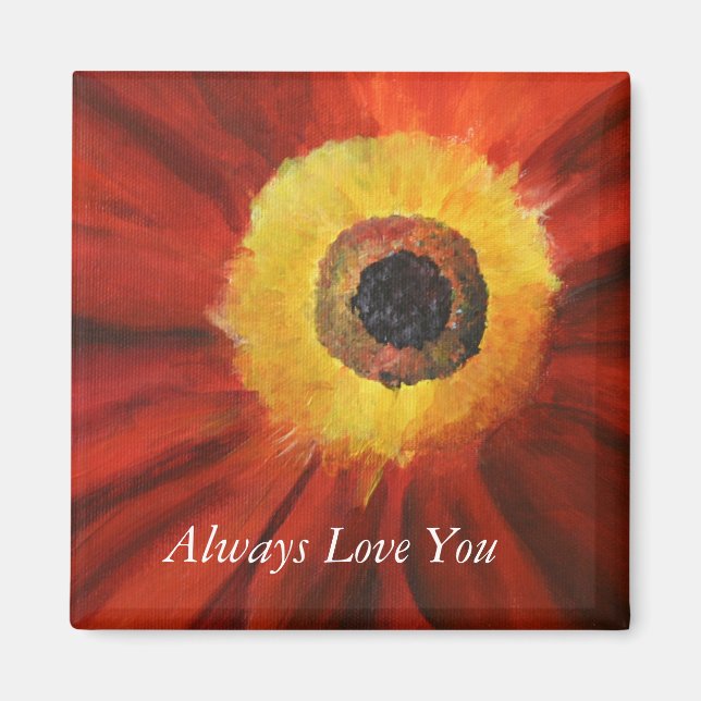 Immer Liebe Blumenmuster Art 5.1 cm Quadrat Magnet (Vorne)