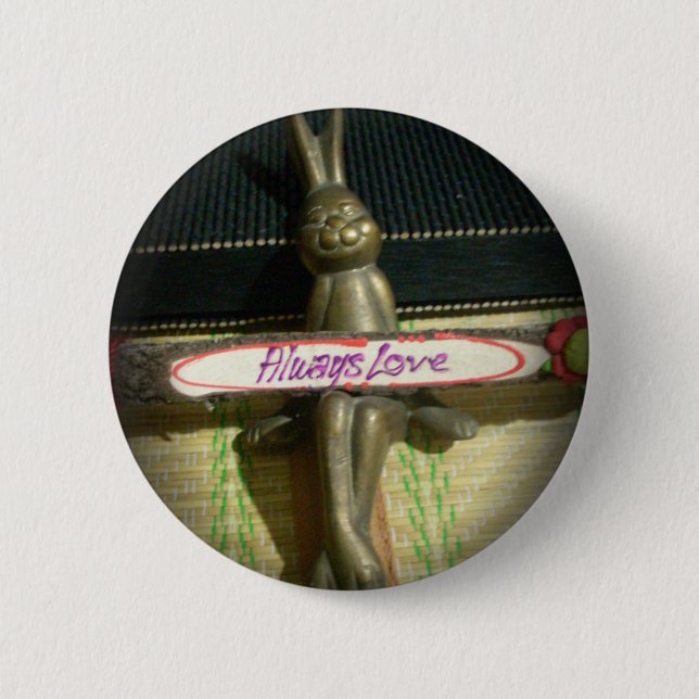 Immer Liebe Inspiration-Kaninchen-Kunstdruckdesign Button (Vorderseite)