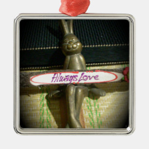 Immer Liebe Inspiration-Kaninchen-Kunstdruckdesign Ornament Aus Metall