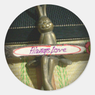 Immer Liebe Inspiration-Kaninchen-Kunstdruckdesign Runder Aufkleber