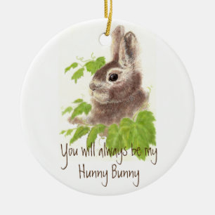 Immer mein Hunny Bunny Rabbit Zitat sein Keramik Ornament
