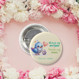 Immer meine Mutter - Bird Mum & Baby Button