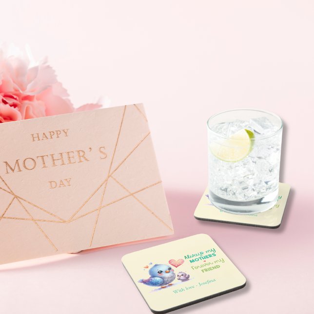 Immer meine Mutter - Bird Mum & Baby Getränkeuntersetzer (Always my Mother - Bird Mum & Baby Wooden Jewelry Gift Box)