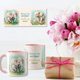 Immer meine Mutter - Elefantenmutter und Baby Pink Tasse