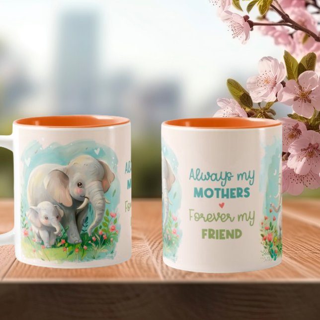 Immer meine Mutter für immer meine Freundin Mütter Zweifarbige Tasse (Von Creator hochgeladen)