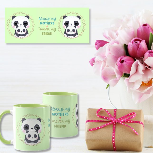 Immer meine Mutter - Panda Mum & Baby Green Tasse (Always my Mother - Panda Mum & Baby Green Mug)