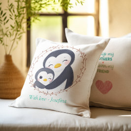 Immer meine Mutter - Pinguin Mum Baby Kissen
