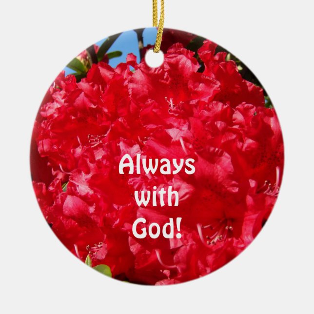 Immer mit Gott! hängendes Verzierungen Rot Rhodies Keramikornament (Vorne)