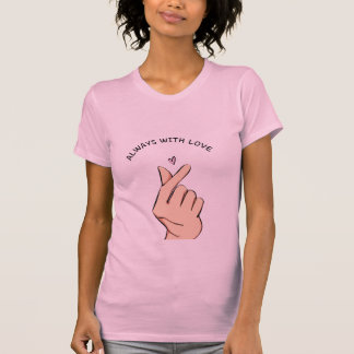 Immer mit Liebe Finger Herz Süße Ästhetik T-Shirt
