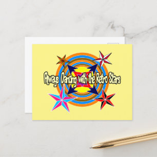 Immer mit Retro-Stars tanzen Feiertagspostkarte