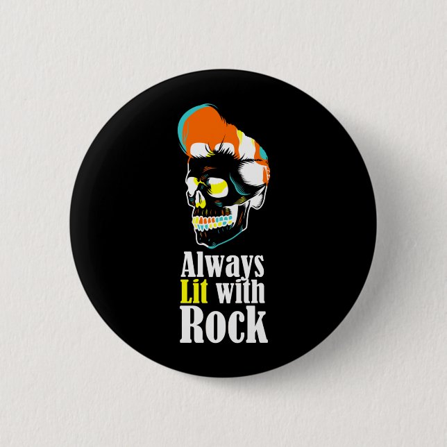 Immer mit Rock beleuchtet Button (Vorderseite)