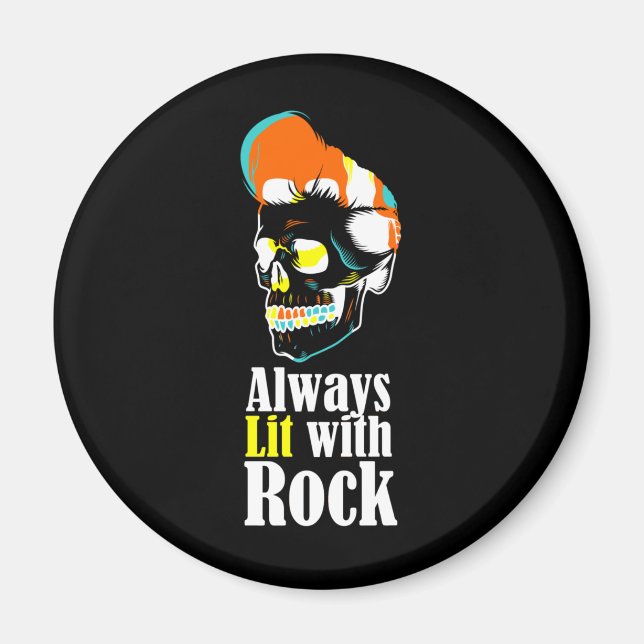 Immer mit Rock beleuchtet Magnet (Vorne)
