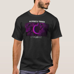 Immer müde Lila Moon Vaporwave Ästhetische Goth T-Shirt
