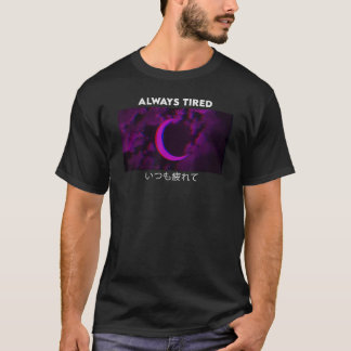 Immer müde Lila Moon Vaporwave Ästhetische Goth T-Shirt