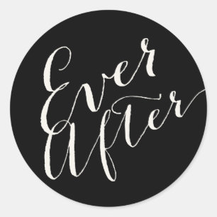 Immer nach Kalligrafie Script Hochzeitskleber Runder Aufkleber