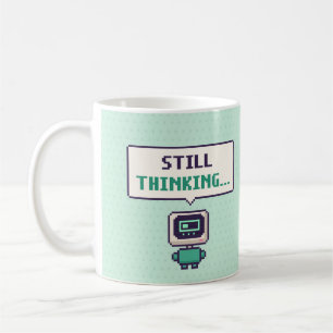 Immer noch am Nachdenken... Lustiger AI Pixel Bech Kaffeetasse