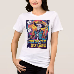 Immer noch dieser Glücksknochen – Würfel rollender Tri-Blend Shirt