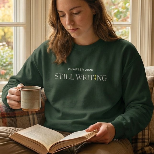 Immer noch hier Semikolon Suizidprävention-Bewusst Sweatshirt (my story isnt over, semicolon project, recovery sweatshirt, Gift for book lovers)
