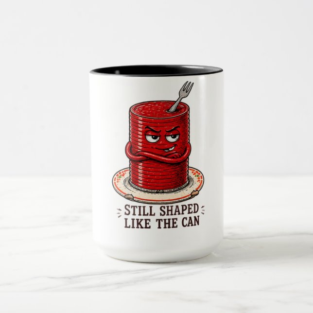 Immer noch in der Form der Dose Preiselbeersoße Er Tasse (Zentrum)