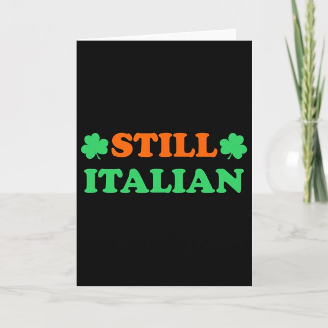 Immer noch italienisch mit Shamrock Saint Patricks Karte (Vorderseite)
