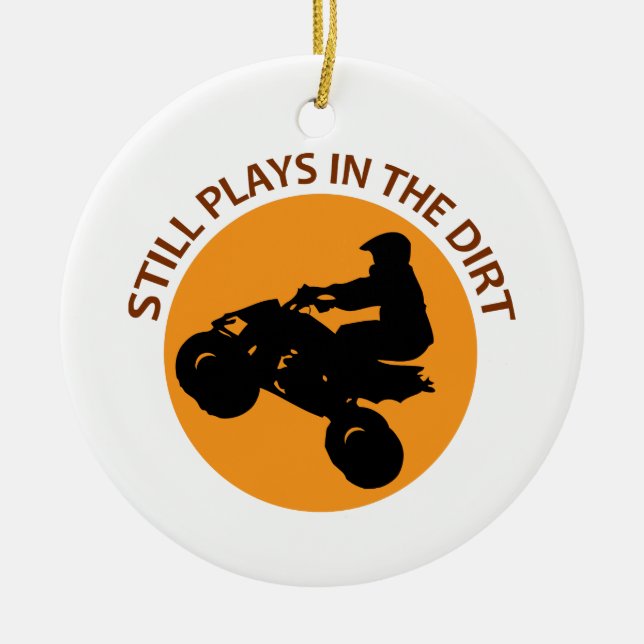 Immer noch spielt es im Dirt Keramik Ornament (Vorne)