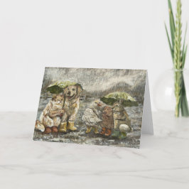 Immer noch zusammen Whimsical Farmhouse-Tiere Regn Karte