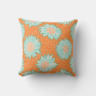 Immer orange Sonnenblumen Kissen