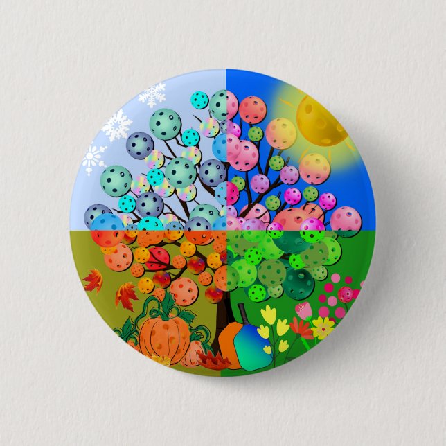 Immer Picklebens Jahreszeit Winter Frühling Herbst Button (Vorderseite)