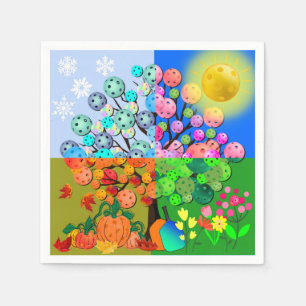 Immer Picklebens Jahreszeit Winter Frühling Herbst Serviette