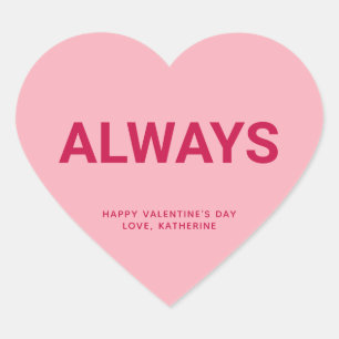 Immer pink lustig niedlich Valentinstag Konversati Herz-Aufkleber
