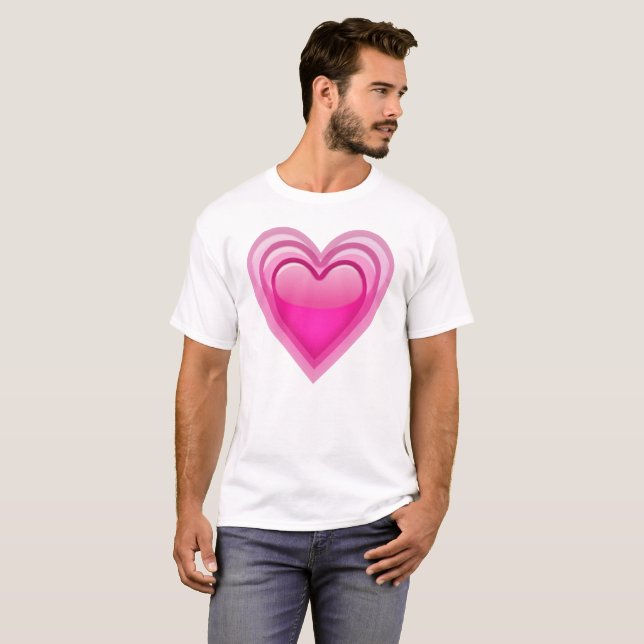 Immer rosa Herz - Emoji T-Shirt (Vorne ganz)