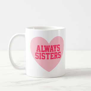 Immer Schwester-rosa Herz-personalisierte Tasse