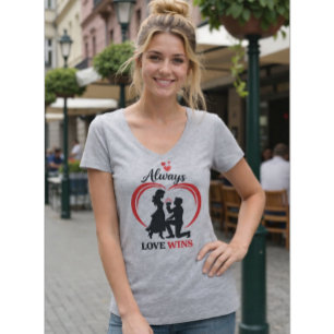 Immer siegt die Liebe Frauen V-Ausschnitt T-Shirt