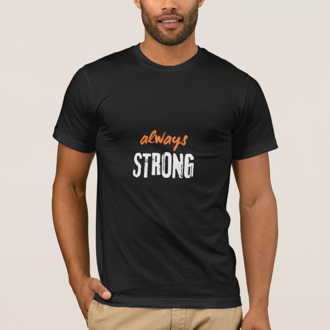 Immer Starkes Minimalistisches Text T-Shirt - Schw (Vorderseite)