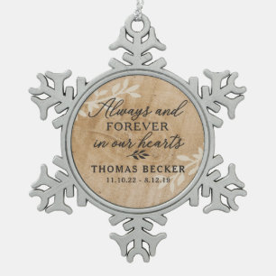 Immer u. für immer schneeflocken Zinn-Ornament