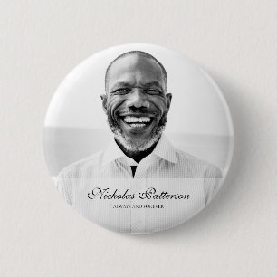 Immer und für immer Classic Simple Foto Memorial Button
