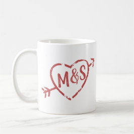 Immer und für immer Love Doodle Monogramm Kaffeetasse