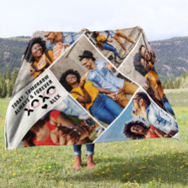 Immer und für immer | Moderne 6 FotoCollage Fleecedecke