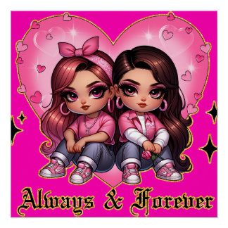 Immer und immer Beste Freundinnen Mädchen Geschenk Poster