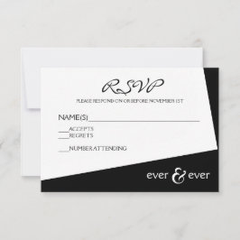 Immer und immer schwarz/weiß Winkel - RSVP-Karte RSVP Karte