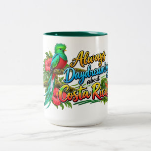 Immer von Costa Rica träumen (KI) Zweifarbige Tasse