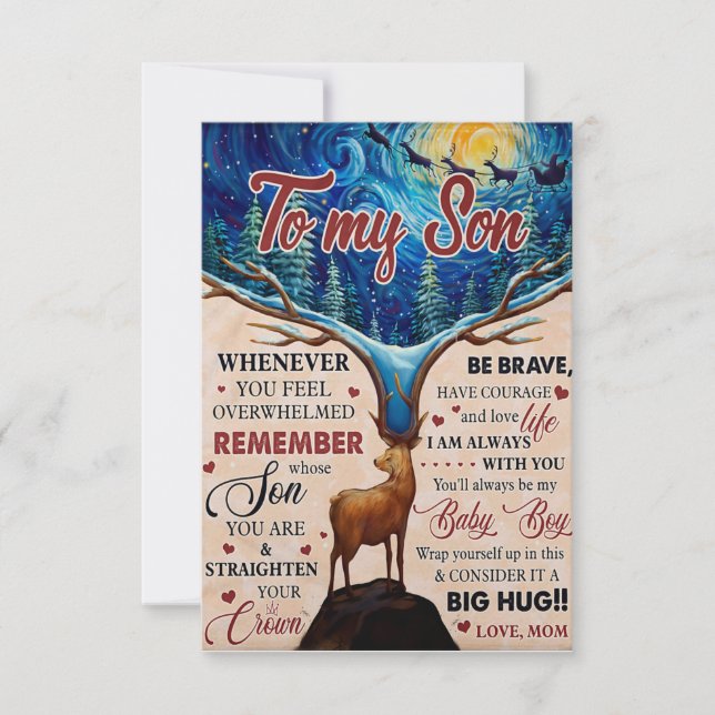 Immer wenn Sie sich überwältigt Hirsche Mama zu So Dankeskarte (Vorderseite)