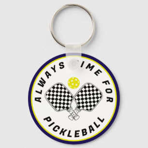 Immer Zeit für Pickleball-Schläger Black Olive Schlüsselanhänger
