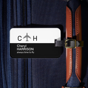 Immer Zeit, um Flugzeug halb schwarz zu fliegen Gepäckanhänger