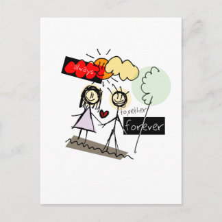 "Immer zusammen für immer" Fun Art Produkte Postkarte