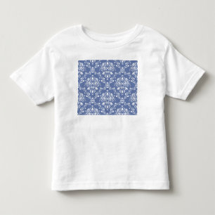 Immerblau-weißer Damast Kleinkind T-shirt